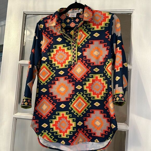 Gretchen Scott Popover Oberoi Top size small - Picture 1 of 7